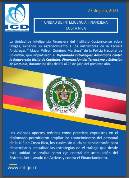 Anuncio: Agradecimiento a instructores del Diplomado Estrategias Antidrogas contra la Reinversión Ilícita de Capitales, Financiamiento del Terrorismo y Extinción de Dominio