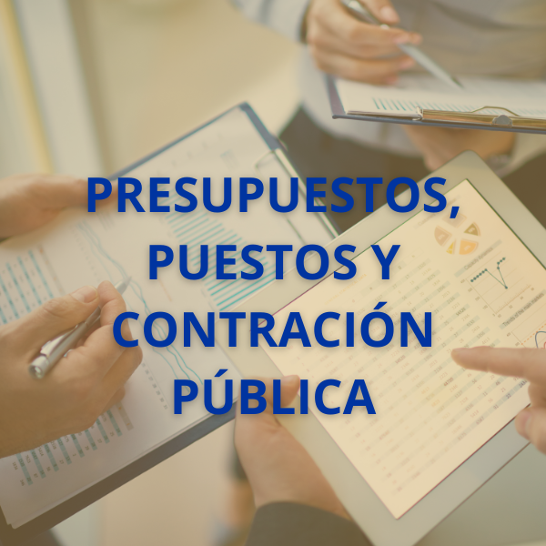 Presupuestos, puestos y contratación pública
