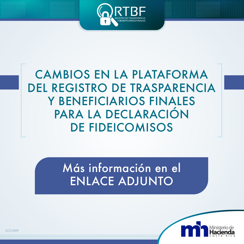 Aviso - Cambios de la plataforma de RTBF para declaración de fideicomisos