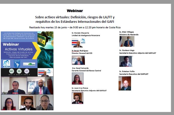 Pantallazo de Webinar: Sobre activos virtuales: Definición, riesgos de LA/FT y requisitos de los Estándares Internacionales del GAFI