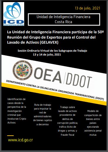 Afiche de Participación de la UIF en la 50a. Reunión del Grupo de Expertos para el Control del Lavado de Activos (GELAVEX)