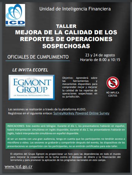 Invitación a Taller Mejora de la Calidad de los Reportes de Operaciones Sospechosas