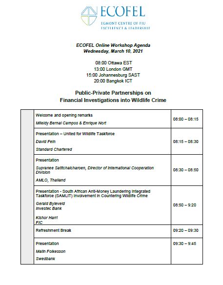 ECOFEL Online Workshop Agenda
