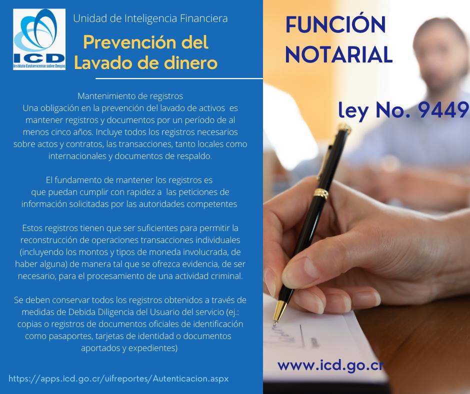 Información sobre Función Notarial Ley No.9449