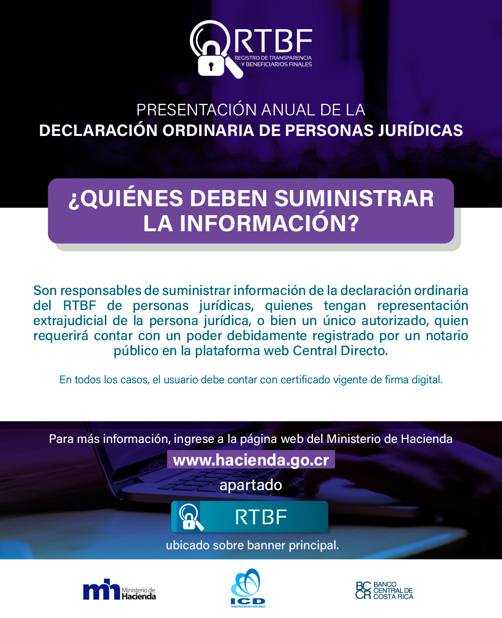 Aviso sobre Presentación anual de la Declaración Ordinaria de Personas Jurídicas