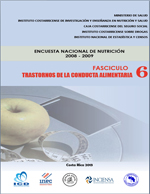 ENCUESTA NACIONAL DE NUTRICIÓN 2008 - 2009 FASCÍCULO 6: TRASTORNOS DE LA CONDUCTA ALIMENTARIA 2013